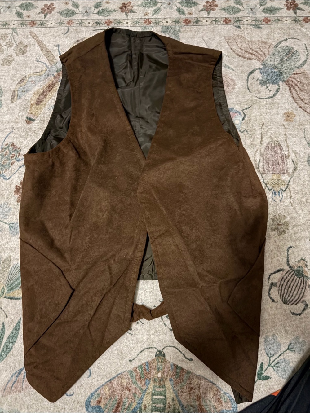 Vintage 70s 80s Dark Brown Faux Suede Western Cinch Vest M